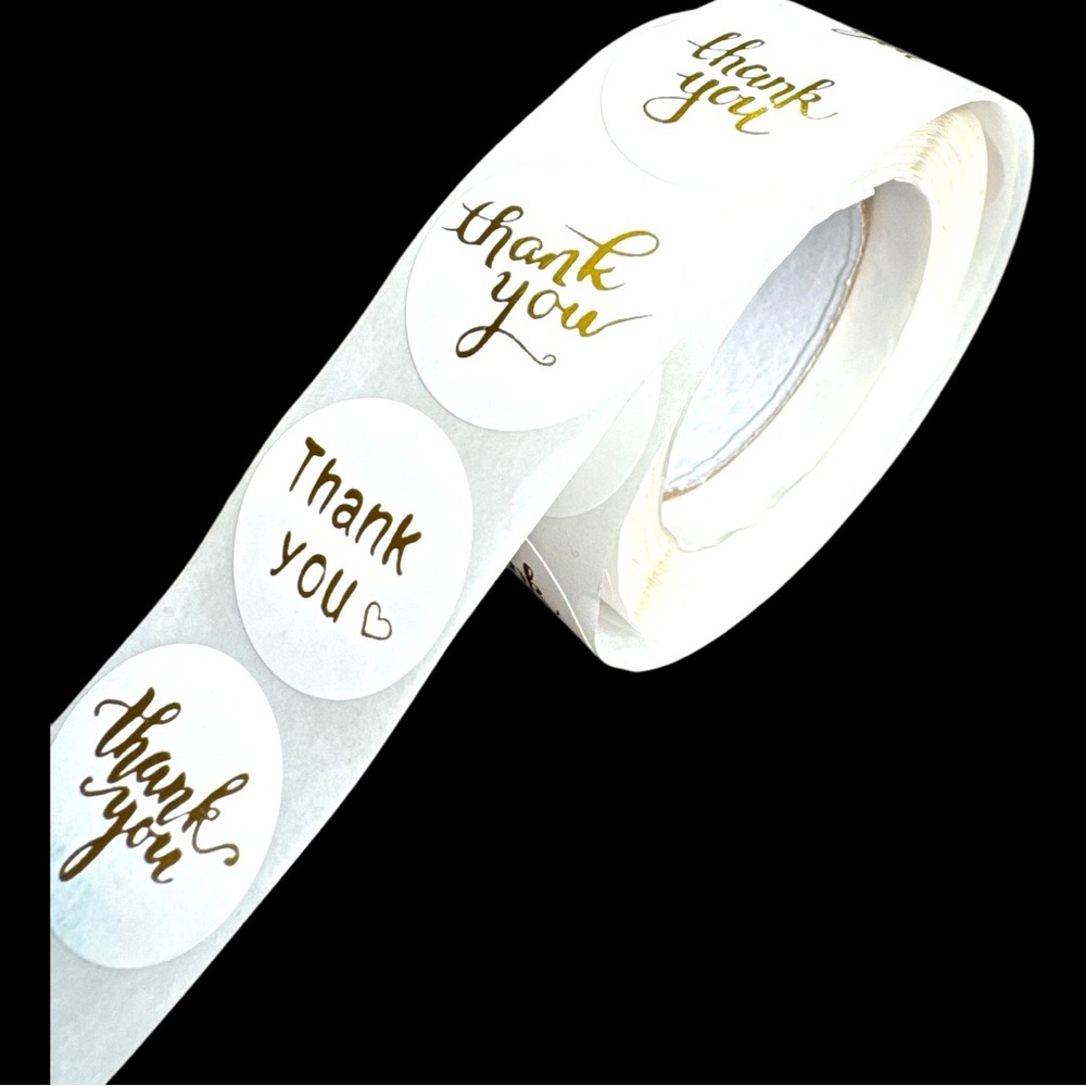 thank you stickers Gold (variety pack) 1in round | shipping supplies - Picture 4 of 9